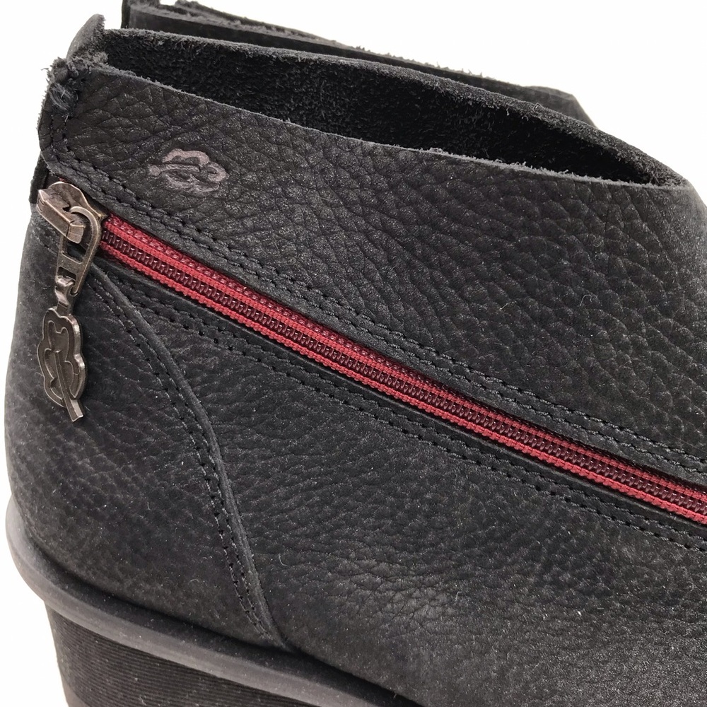 LOINTS OF HOLLAND Fusion Black Nubuck Leather Bootie Wedge Shoe - Picture 9 of 12
